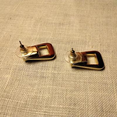 Smoky Amethyst Enamel Earrings