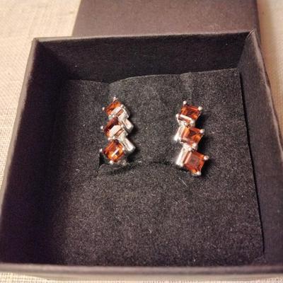 3ct Garnet Leverback Earrings