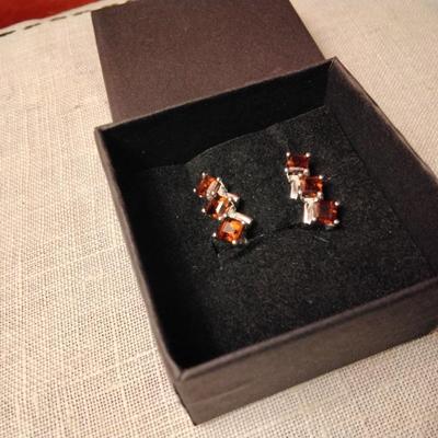 3ct Garnet Leverback Earrings