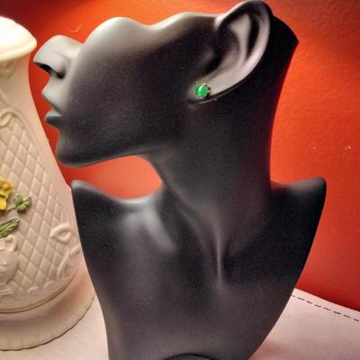Vintage Jade 925 Earrings