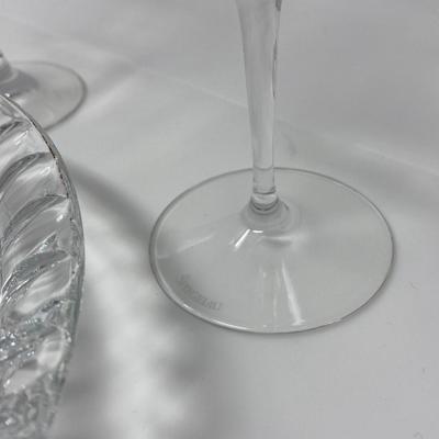 Pair of Crystal Spiegelau Glasses and Crystal Serving Dish