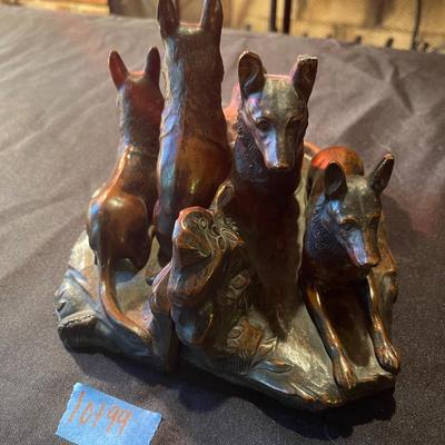 1922 Jennings Bros German Shepherd bronze bookends