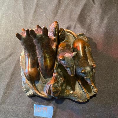 1922 Jennings Bros German Shepherd bronze bookends