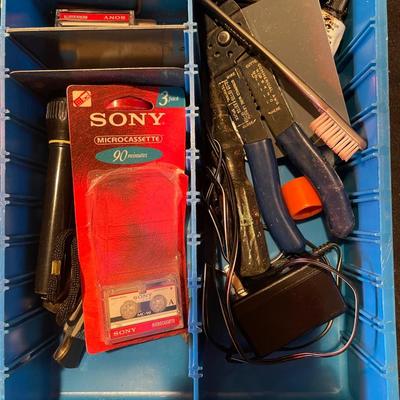 Blue metal tool box w/contents