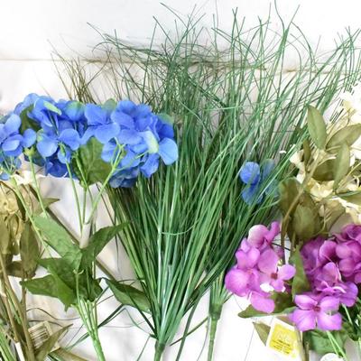 Assorted Lot of Faux Flowers and Floral