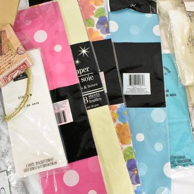 Assorted Party Supplies, Tissue Paper, Candles, Doilies, Butterfly Accessories