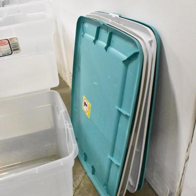5 Clear Plastic Totes With Lids