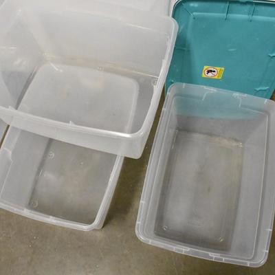 5 Clear Plastic Totes With Lids