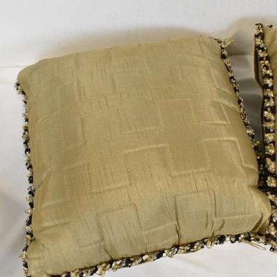 2 Square Throw Pillows, Tan