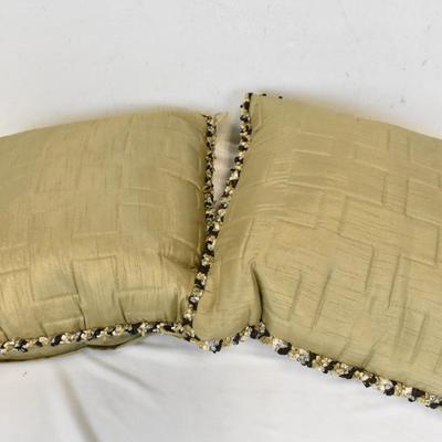 2 Square Throw Pillows, Tan