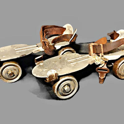 Vintage Metal Rollerskates with Key