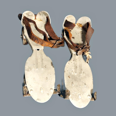 Vintage Metal Rollerskates with Key