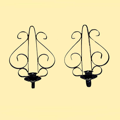 2 Vintage Iron Wall Sconces