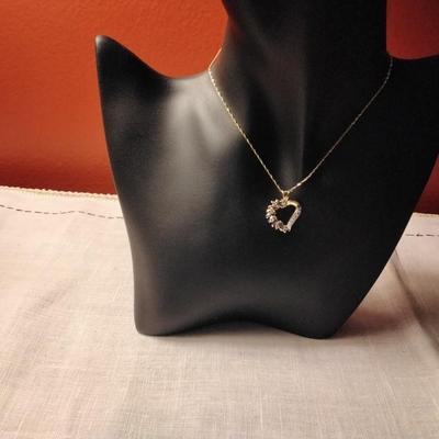 ROSS SIMONS Diamond Heart on 16" 10K Chain