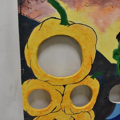 Large Wooden Halloween Photo Stand In