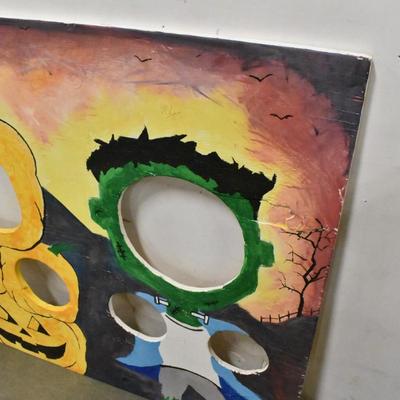 Large Wooden Halloween Photo Stand In