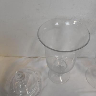 2 Large Glass Candy Containers With Lids