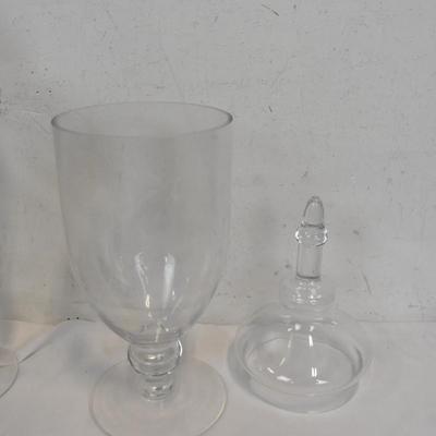 2 Large Glass Candy Containers With Lids