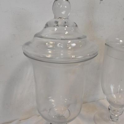 2 Large Glass Candy Containers With Lids