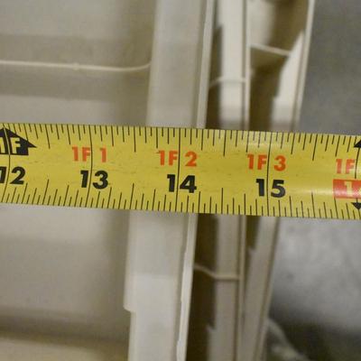 Two 5 Tier Plastic Shelves, 72" x 32" x 15"