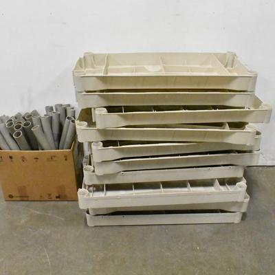 Two 5 Tier Plastic Shelves, 72" x 32" x 15"