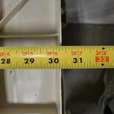 Two 5 Tier Plastic Shelves, 72" x 32" x 15"