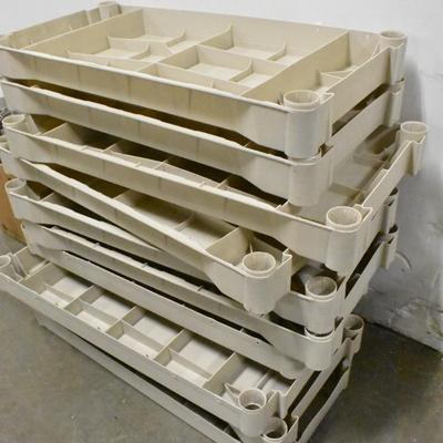 Two 5 Tier Plastic Shelves, 72" x 32" x 15"