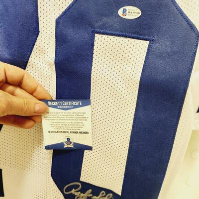 BECKETT AUTHENTICATED #70 RAYFIELD WRIGHT SIGNED FOOTBALL JERSEY