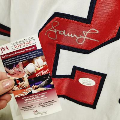 JSA AUTHENTICATED #25 ANDRUW JONES "CURACAO KID" ATLANTA BRAVES SIGNED JERSEY