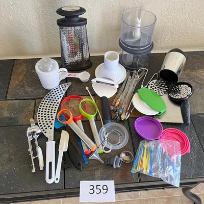 Tub of Kitchen Utensils