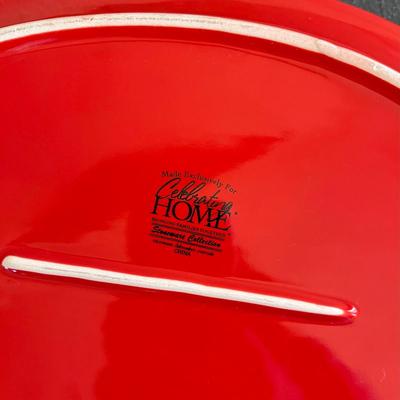 Red ceramic serving