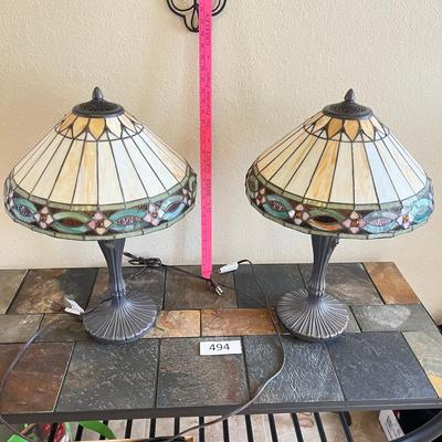 Matching Retro Stained Glass Lamps Tiffany style