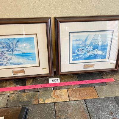 Two sea scape prints