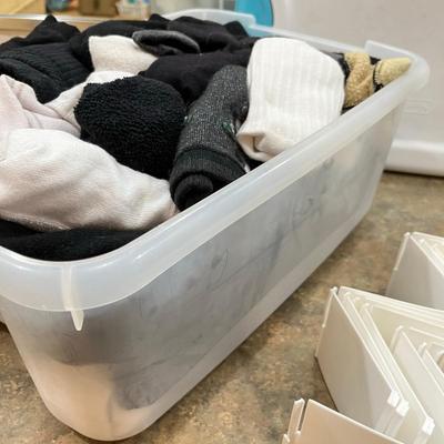 Tub of socks & sock dividers