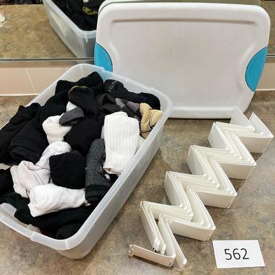 Tub of socks & sock dividers