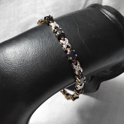ROSS SIMONS Sapphire & Diamond Accent 7" Tennis Bracelet