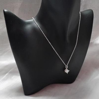 New Old Stock 1950s Opal Necklace Rhodium Over 925 16"