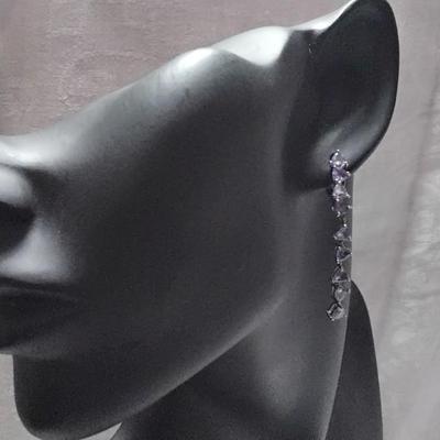 New Old Stock Triangle Tanzanite 925 Dangle Earrings