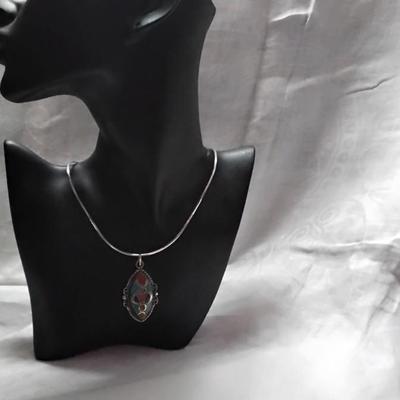 Vintage Turquoise/Red Turquoise/Lapis Lazuli 18"  925 Necklace