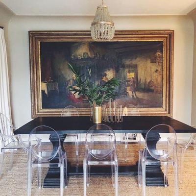 Trestle dining table (ghost chairs sold)
