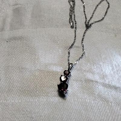Chuck Clemency Ruby Heart 925 16" Necklace