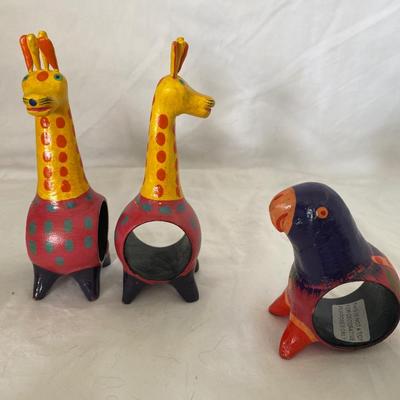 Vintage Bonomo Wood Animal Napkin Holders