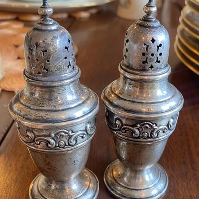 1 pair Gorham Strasbourg Sterling Silver Salt & Pepper Shakers