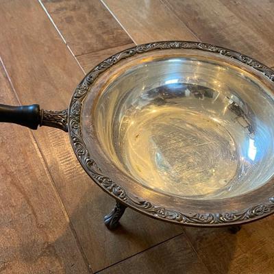 Sterling Silver Chafing Dish with wood handle
