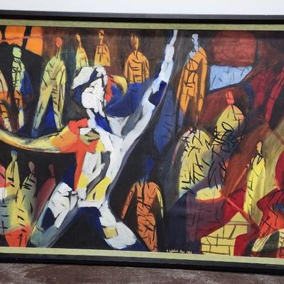Sign painting by Arnold Webber dated November 1968 dimensions 51 by 35"