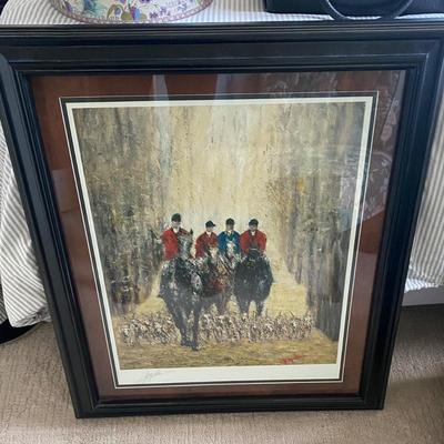 Signed English Hunting Scene Print