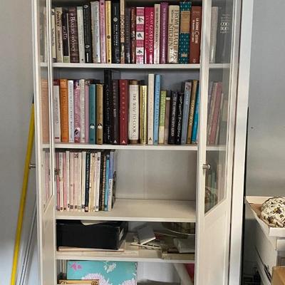 White Glass Front Ikea Cabinet / Bookshelf  