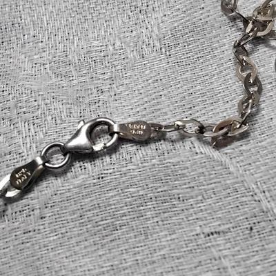 Unique Opal and Diamond Mom on 18" Italian 925 Necklace