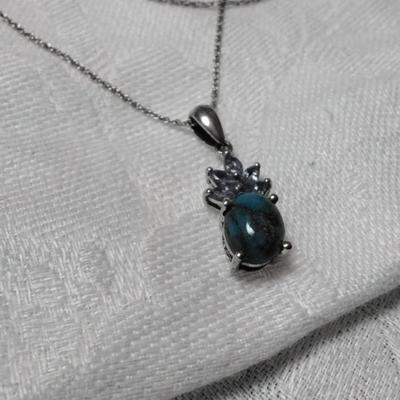 Absolutely Gorgeous One Of A Kind STS Turquoise And Amethyst 18" 925 Necklace