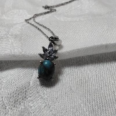 Absolutely Gorgeous One Of A Kind STS Turquoise And Amethyst 18" 925 Necklace